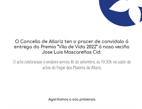 O Concello de Allariz entrega o premio “Vila de Vida” a Jose Luis Mascareñas.