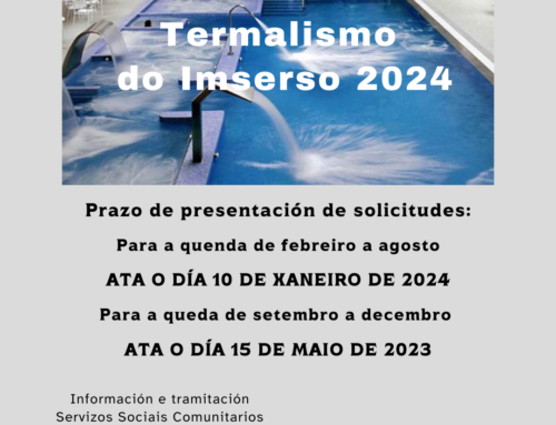 Aberto o prazo de solicitudes do termalismo do Imserso 2024.